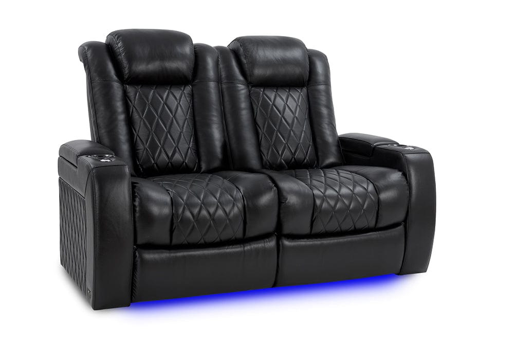 Valencia Home Theater Seating Home Theater Seating Tuscany XL Leather Home Theater Seating with Power Headrest & Cup Holder