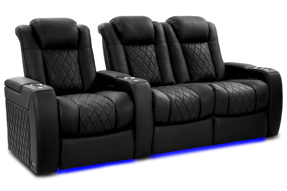 Valencia Home Theater Seating Home Theater Seating Tuscany XL Ultimate Leather Home Theater Seating with Power Headrest & Cup Holder