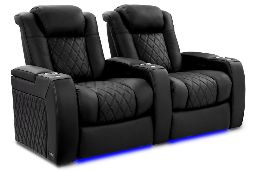 Valencia Home Theater Seating Home Theater Seating Tuscany XL Ultimate Leather Home Theater Seating with Power Headrest &amp; Cup Holder