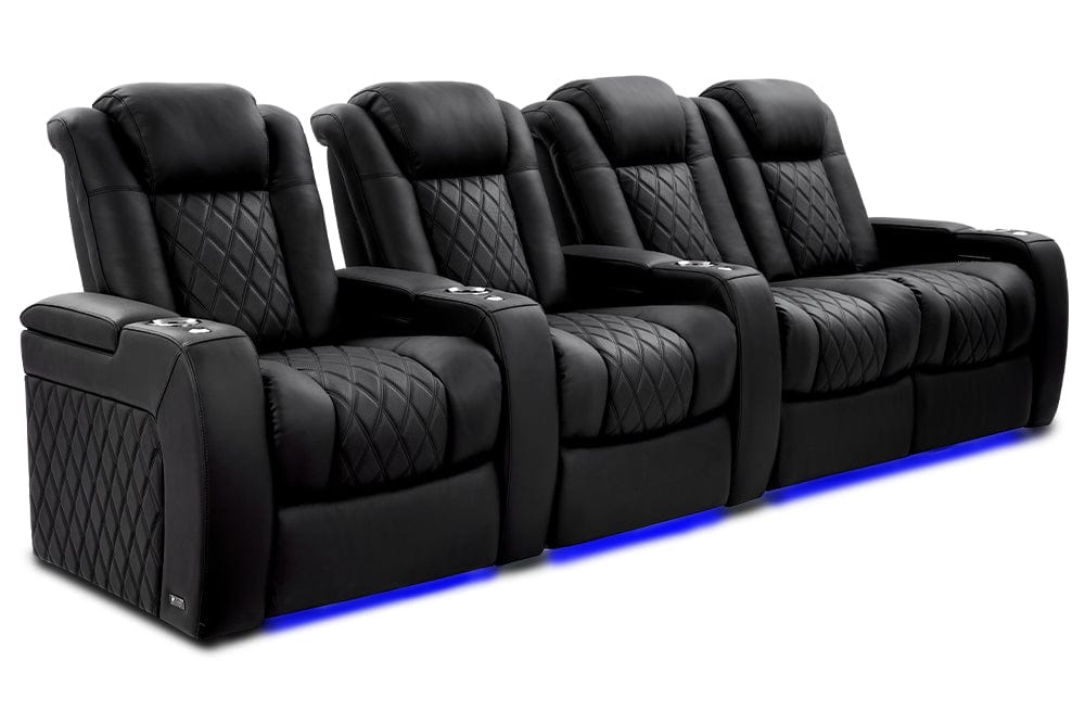 Valencia Home Theater Seating Home Theater Seating Tuscany XL Ultimate Leather Home Theater Seating with Power Headrest & Cup Holder