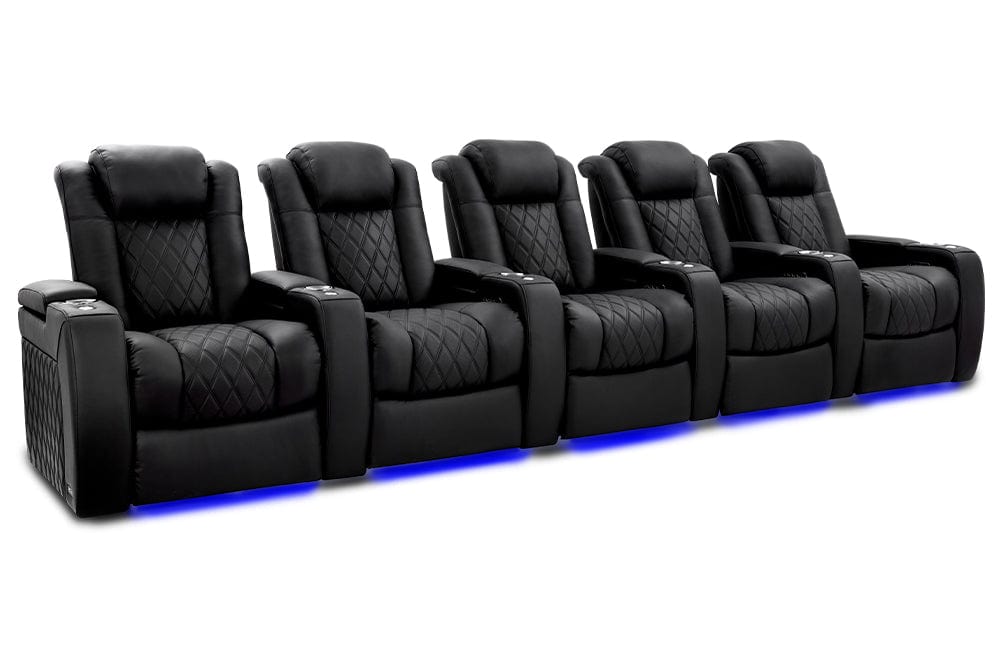 Valencia Home Theater Seating Home Theater Seating Tuscany XL Ultimate Leather Home Theater Seating with Power Headrest &amp; Cup Holder