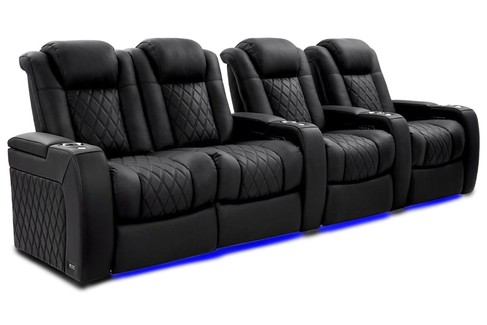 Valencia Home Theater Seating Home Theater Seating Tuscany XL Ultimate Leather Home Theater Seating with Power Headrest & Cup Holder