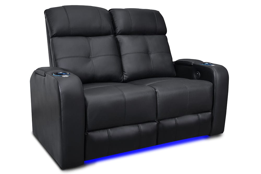 Valencia Home Theater Seating Home Theater Seating Verona Leather Home Theater Seating with Power Headrest &amp; Cup Holder