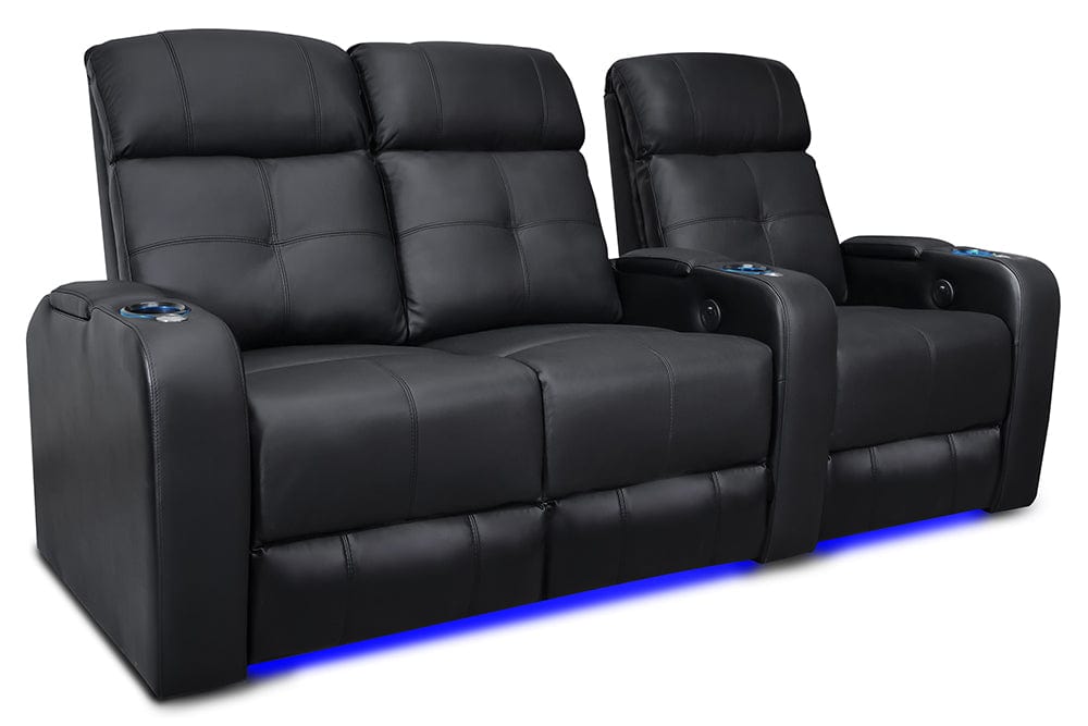 Valencia Home Theater Seating Home Theater Seating Verona Leather Home Theater Seating with Power Headrest &amp; Cup Holder