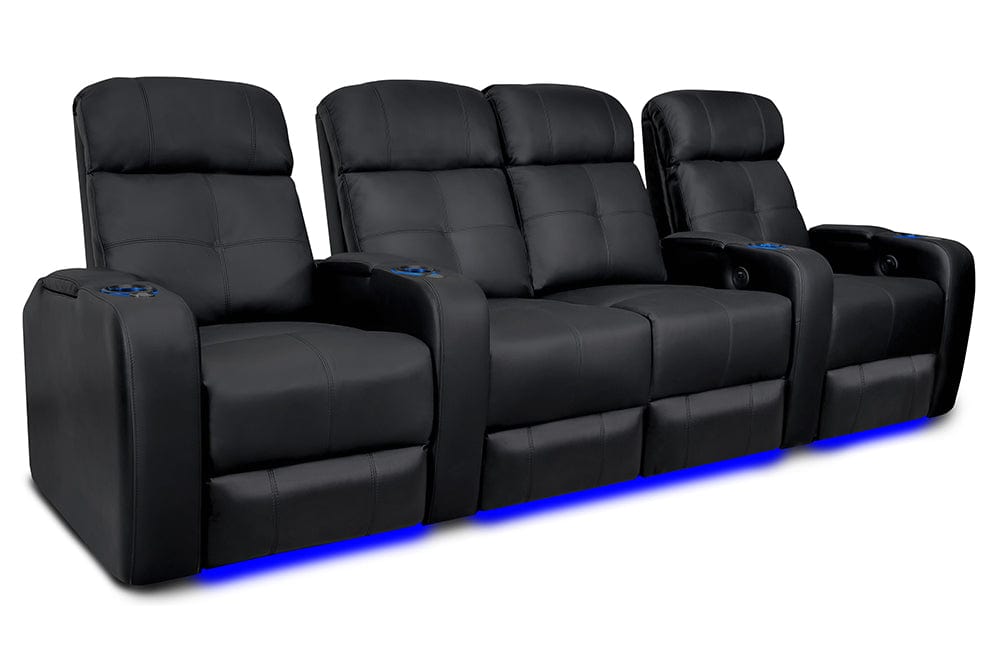 Valencia Home Theater Seating Home Theater Seating Verona Leather Home Theater Seating with Power Headrest &amp; Cup Holder