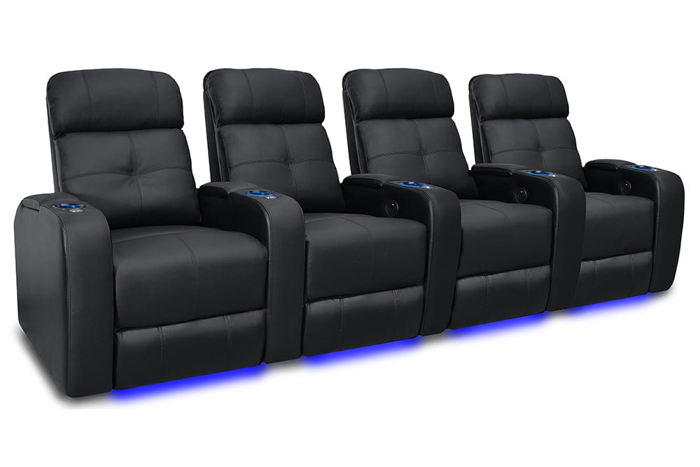 Valencia Home Theater Seating Home Theater Seating Verona Leather Home Theater Seating with Power Headrest & Cup Holder