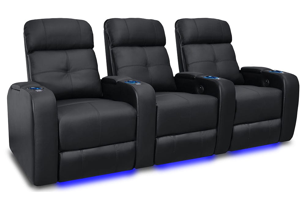 Valencia Home Theater Seating Home Theater Seating Verona Leather Home Theater Seating with Power Headrest &amp; Cup Holder