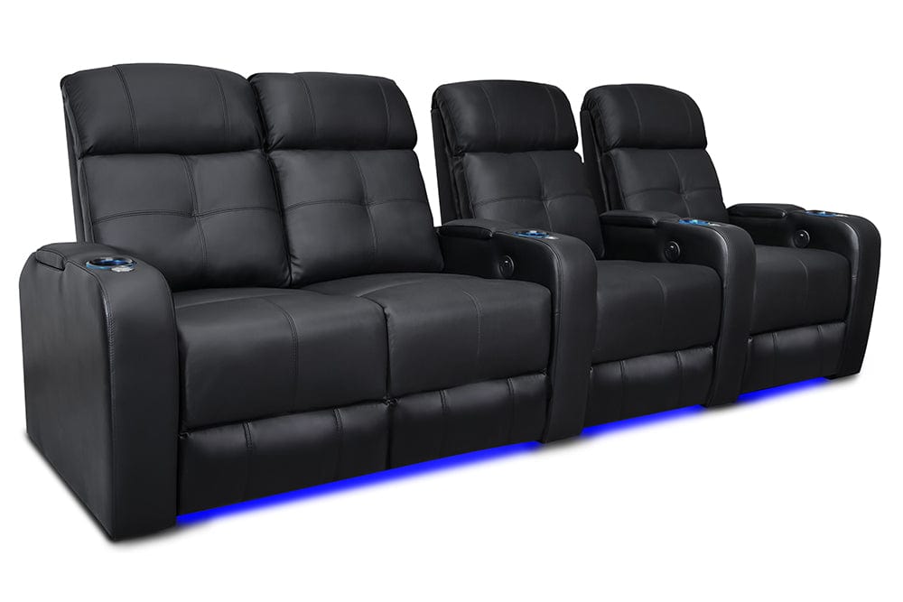 Valencia Home Theater Seating Home Theater Seating Verona Leather Home Theater Seating with Power Headrest &amp; Cup Holder