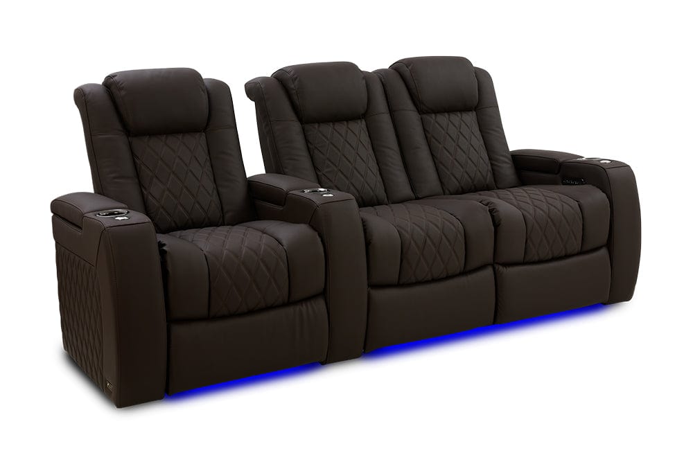 VALENCIA Home Theatre Seats Dark Roast - Row of 3 - Loveseat Right | Width: 92.25" Height: 43.5" Depth: 39.75" Valencia Tuscany Ultimate Luxury Edition