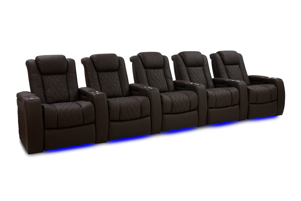 VALENCIA Home Theatre Seats Dark Roast - Row of 5 | Width: 160.5" Height: 43.5" Depth: 39.75" Valencia Tuscany Ultimate Luxury Edition