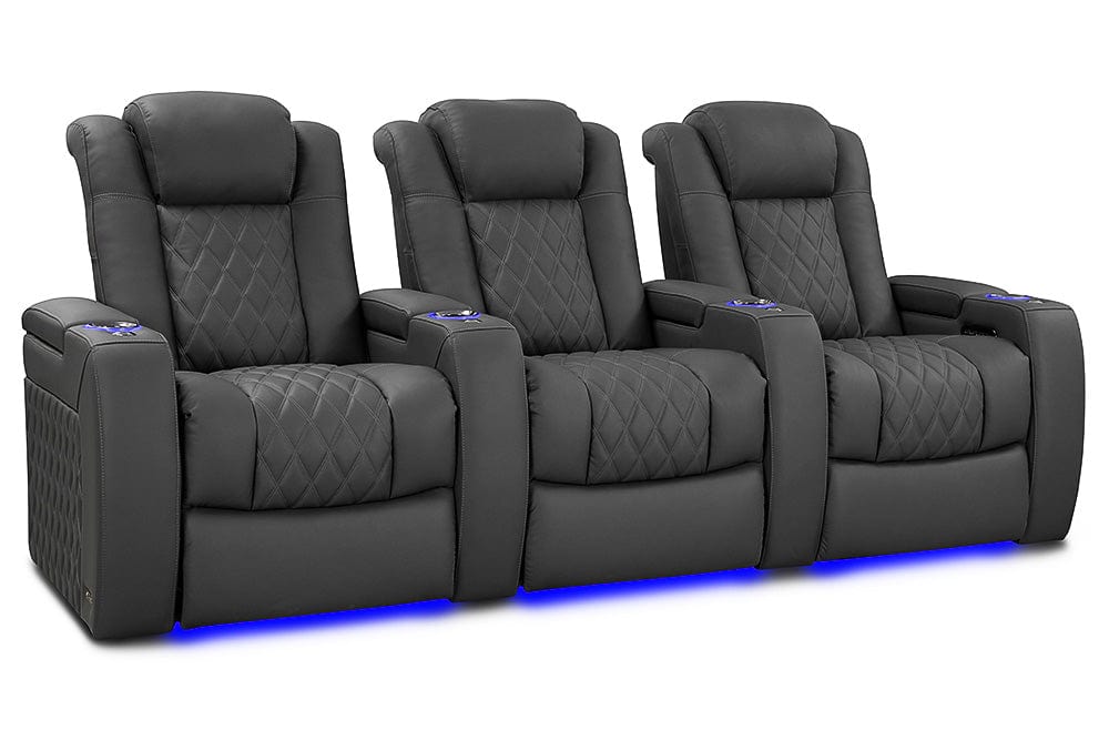 VALENCIA Home Theatre Seats Graphite - Row of 3 | Width: 99" Height: 43.5" Depth: 39.75" Valencia Tuscany Ultimate Luxury Edition