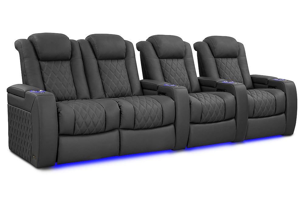 VALENCIA Home Theatre Seats Graphite - Row of 4 – Loveseat Left | Width: 123" Height: 43.5" Depth: 39.75" Valencia Tuscany Ultimate Luxury Edition