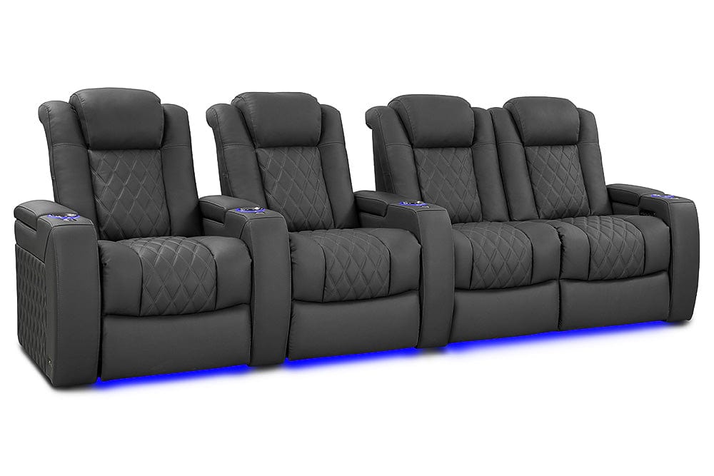 VALENCIA Home Theatre Seats Graphite - Row of 4 – Loveseat Right | Width: 123" Height: 43.5" Depth: 39.75" Valencia Tuscany Ultimate Luxury Edition