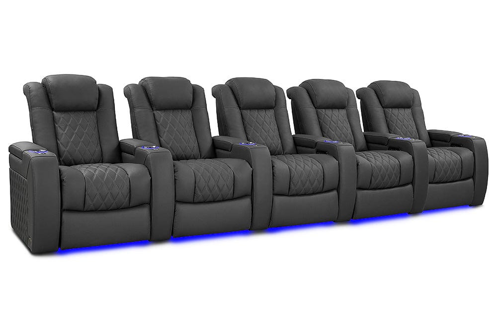 VALENCIA Home Theatre Seats Graphite - Row of 5 | Width: 160.5" Height: 43.5" Depth: 39.75" Valencia Tuscany Ultimate Luxury Edition