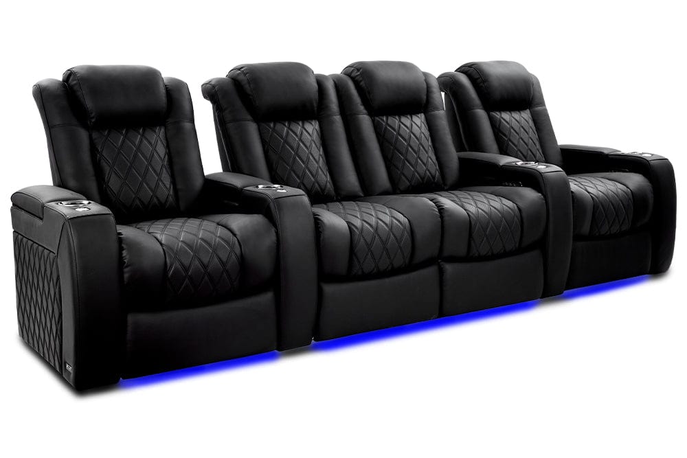 VALENCIA Home Theatre Seats Onyx - Row of 4 – Loveseat Center | Width: 123" Height: 43.5" Depth: 39.75" Valencia Tuscany Ultimate Luxury Edition