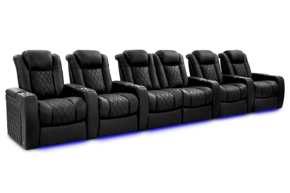 VALENCIA Home Theatre Seats Onyx - Row of 6 Loveseat Center | Width: 185" Height: 43.5" Depth: 39.75" Valencia Tuscany Ultimate Luxury Edition