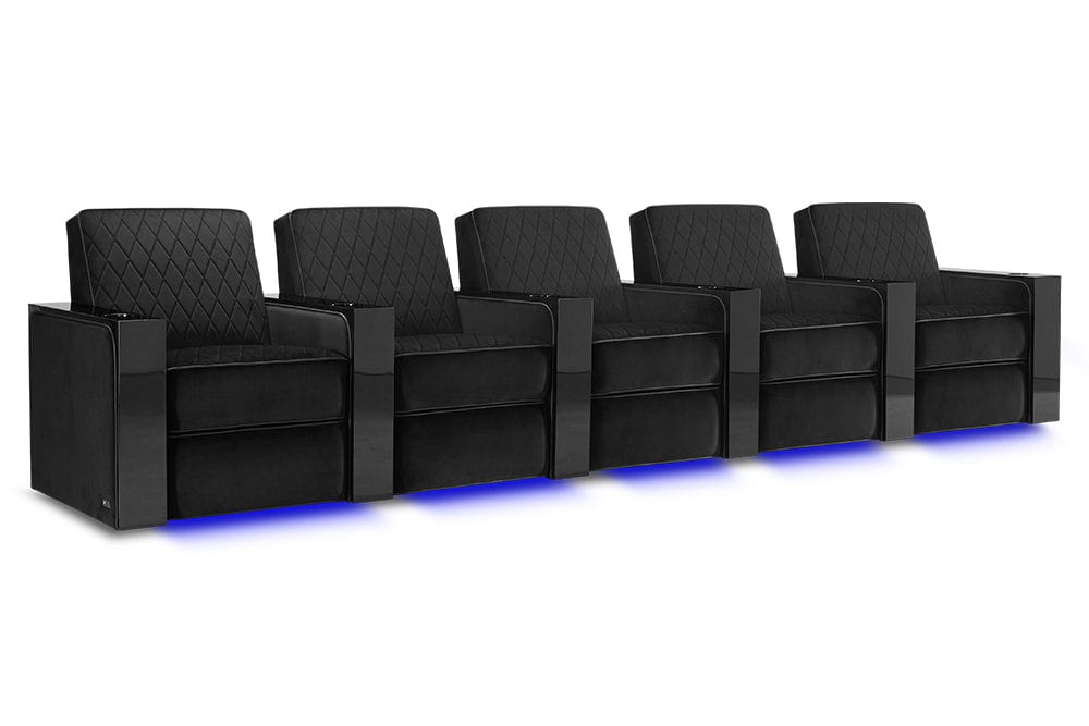 VALENCIA Home Theatre Seats Raven / Row of 5 | Width: 161.5" Height: 37" Depth: 35.5" Valencia Naples Prestige