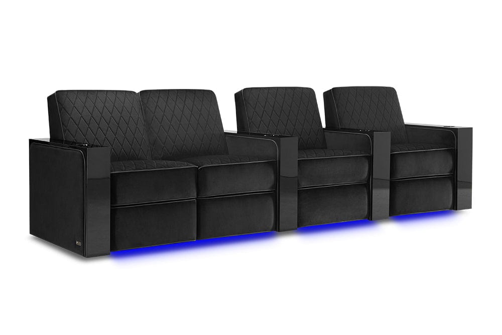 VALENCIA Home Theatre Seats Row of 4 - Loveseat Left | Width: 124" Height: 37" Depth: 35.5" Valencia Naples Home Theater Seating