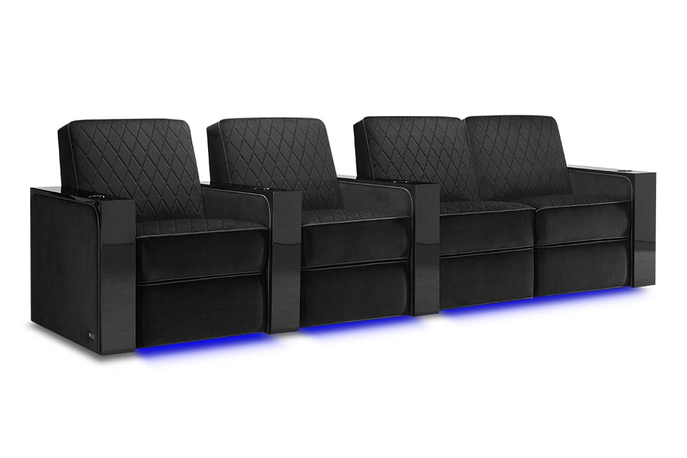 VALENCIA Home Theatre Seats Row of 4 - Loveseat Right | Width: 124" Height: 37" Depth: 35.5" Valencia Naples Home Theater Seating