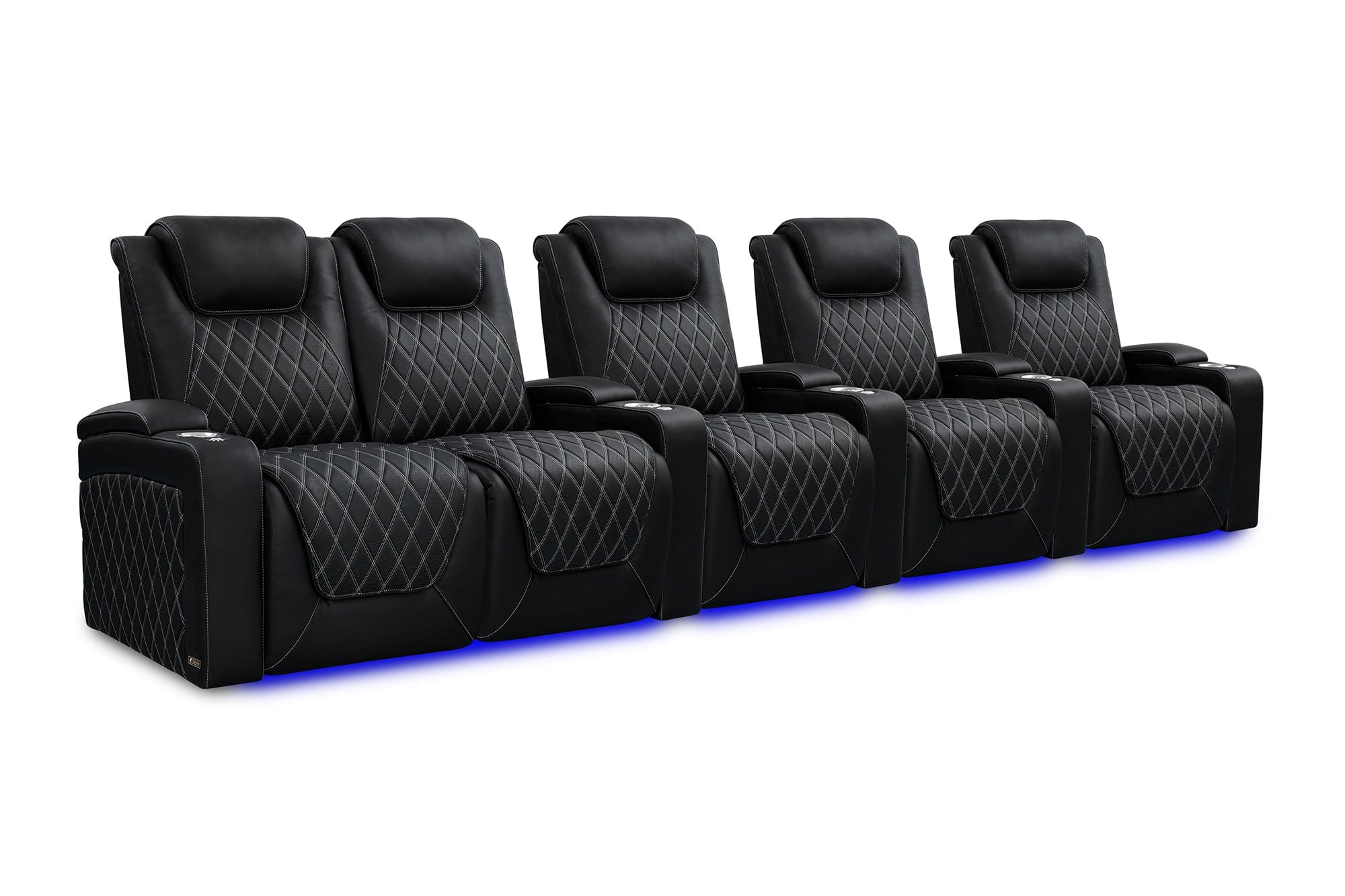 VALENCIA Home Theatre Seats Row of 5 - Loveseat Left | Width: 155" Height: 44.5" Depth: 38" Valencia Oslo Ultimate Luxury Edition