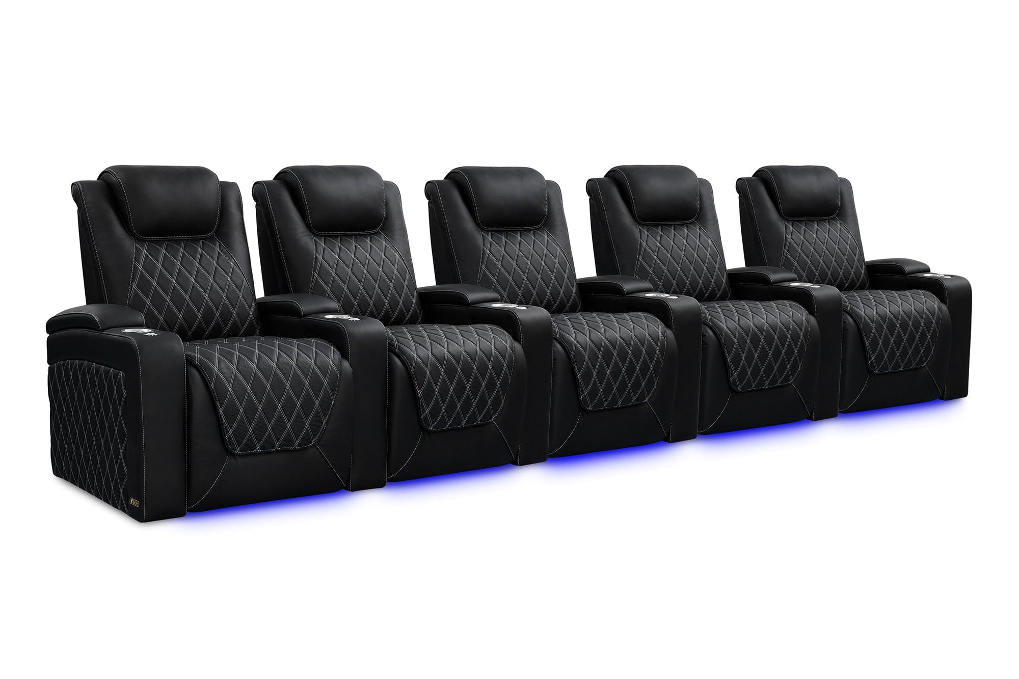 VALENCIA Home Theatre Seats Row of 5 | Width: 161.75" Height: 44.5" Depth: 38" Valencia Oslo Ultimate Luxury Edition