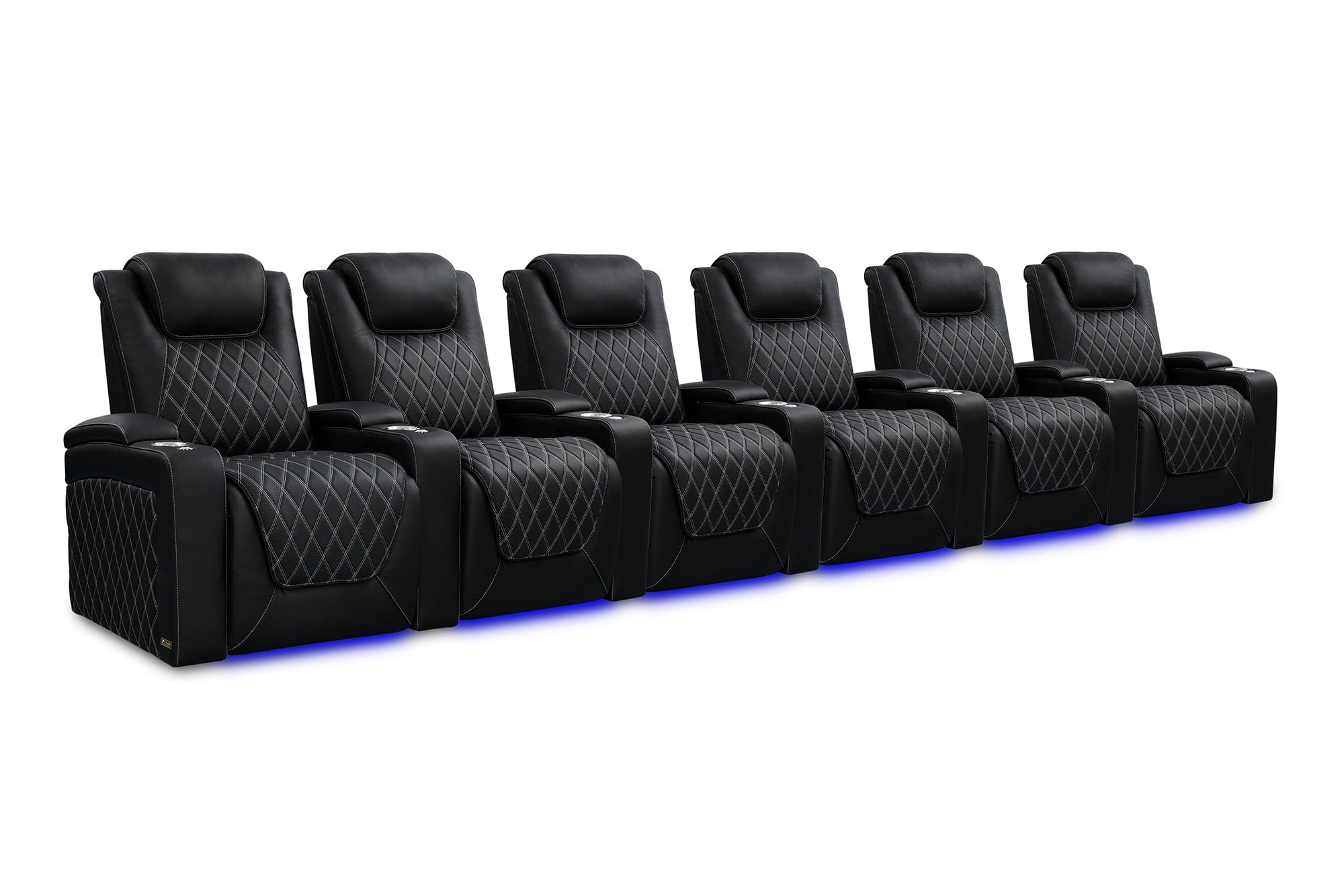 VALENCIA Home Theatre Seats Row of 6 | Width: 192.75" Height: 44.5" Depth: 38" Valencia Oslo Ultimate Luxury Edition