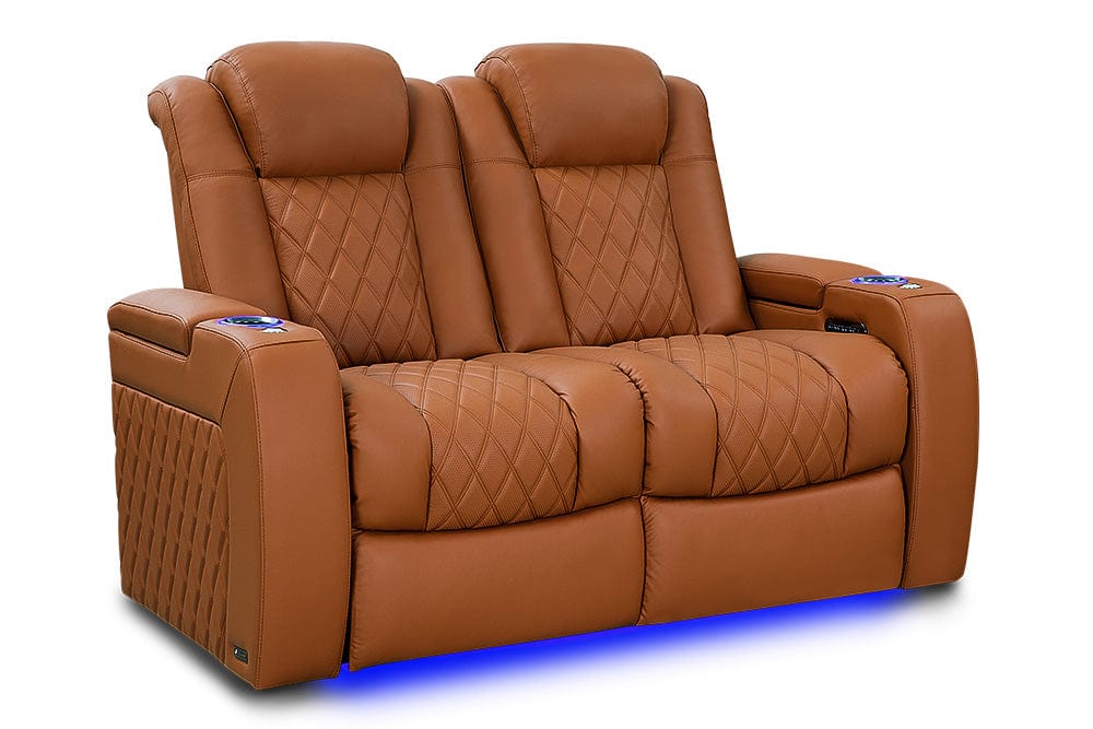 VALENCIA Home Theatre Seats Royal Cognac - Row of 2 Loveseat | Width: 61.5" Height: 43.5" Depth: 39.75" Valencia Tuscany Ultimate Luxury Edition