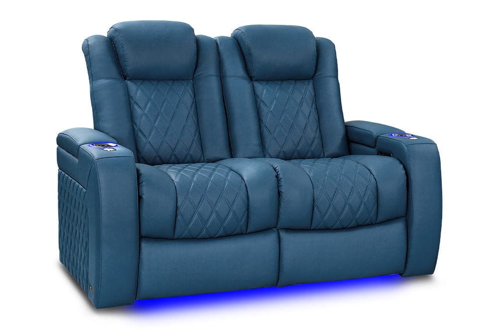 VALENCIA Home Theatre Seats Steel Blue - Row of 2 Loveseat | Width: 61.5" Height: 43.5" Depth: 39.75" Valencia Tuscany Ultimate Luxury Edition