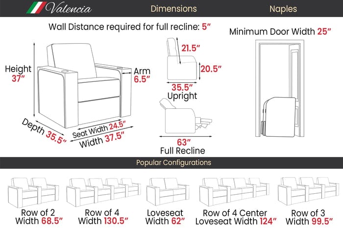 VALENCIA Home Theatre Seats Valencia Naples Home Theater Seating