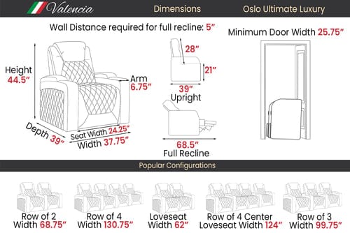 VALENCIA Home Theatre Seats Valencia Oslo Ultimate Luxury Edition