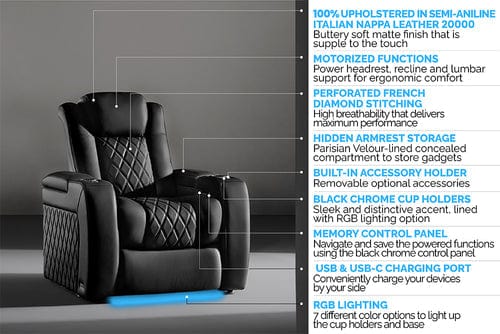 VALENCIA Home Theatre Seats Valencia Tuscany Ultimate Luxury Edition