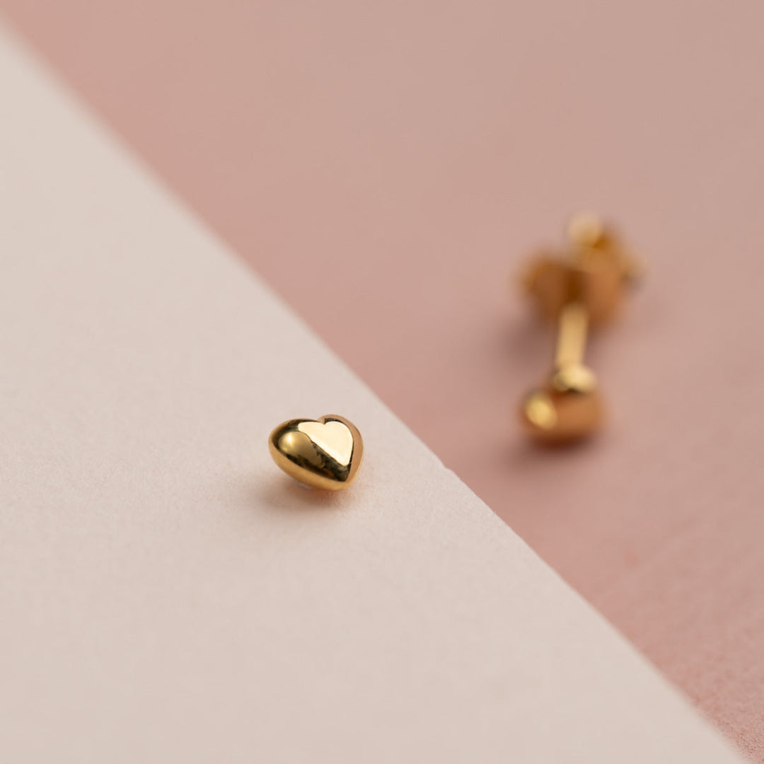 Eman Gold Heart Stud Earrings