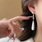 Load image into Gallery viewer, Water Drop Pearl Diamond Earrings
