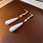 Load image into Gallery viewer, Water Drop Pearl Diamond Earrings
