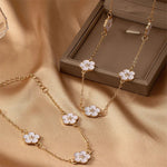 Load image into Gallery viewer, White Accented Clover Necklace and Bracelet Set
