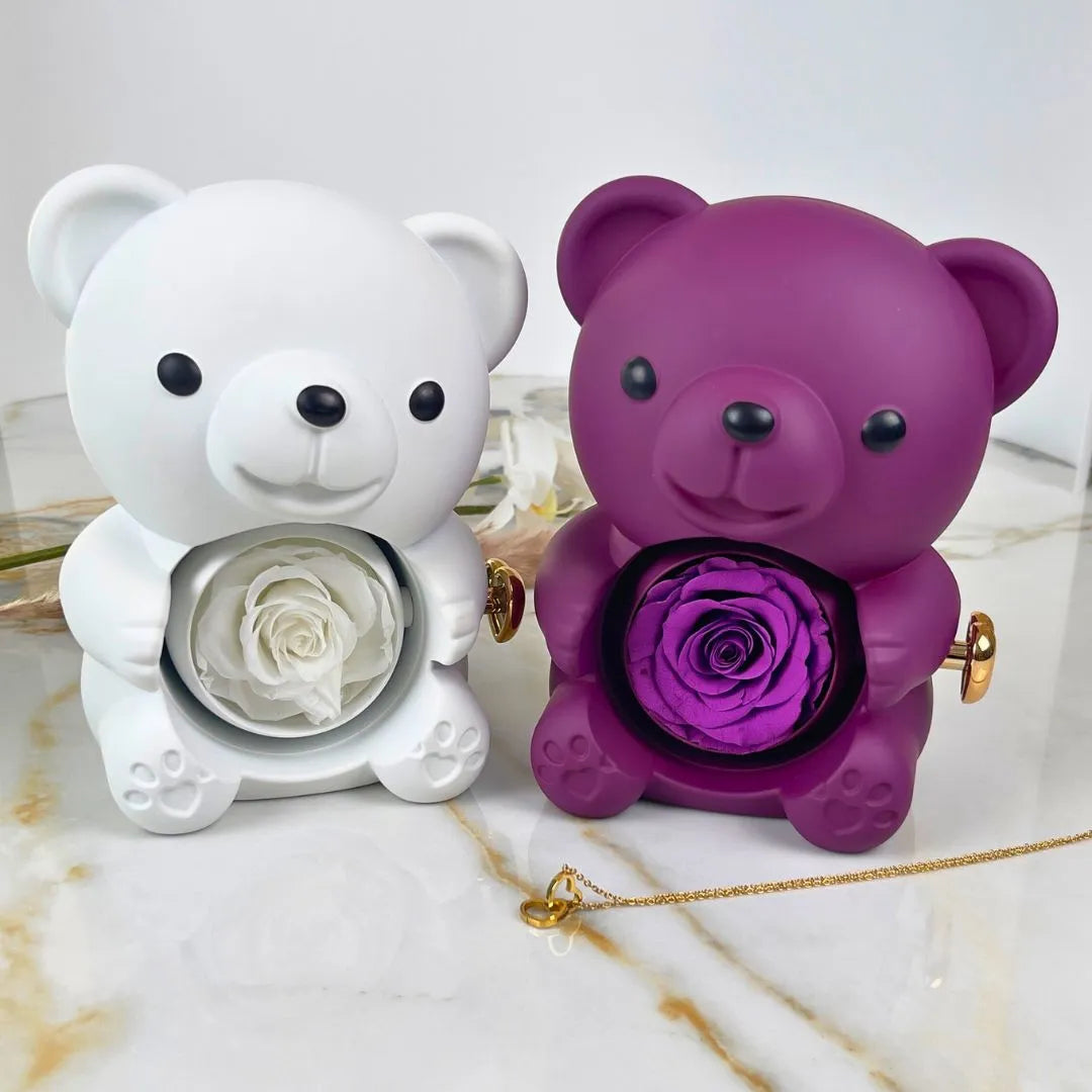 Romantic Bear Personalized Eternal Hearts Necklace