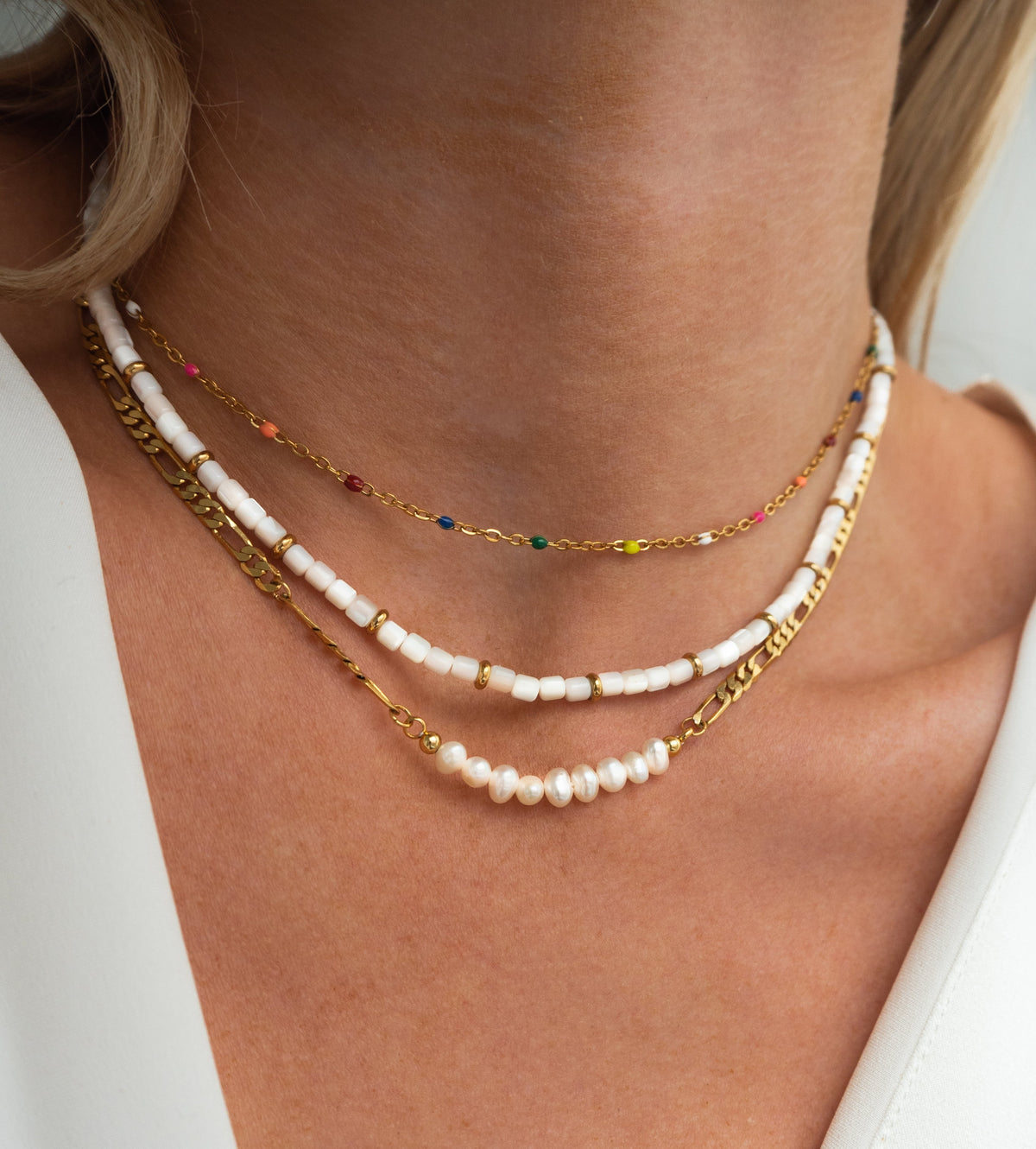 Alba rainbow and gold choker