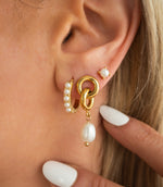 Load image into Gallery viewer, Jessi Gold Pearl Stud Earrings

