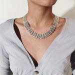 Load image into Gallery viewer, Wide Flow Flat Chain Choker Necklace
