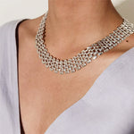 Load image into Gallery viewer, Wide Flow Flat Chain Choker Necklace
