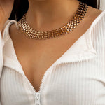 Load image into Gallery viewer, Wide Flow Flat Chain Choker Necklace
