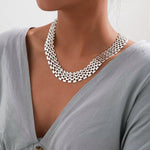 Load image into Gallery viewer, Wide Flow Flat Chain Choker Necklace
