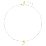 Load image into Gallery viewer, Elegant Gold Accented Pearl Letter Initial Necklace
