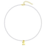 Load image into Gallery viewer, Elegant Gold Accented Pearl Letter Initial Necklace
