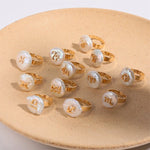 Load image into Gallery viewer, Zodiac Sign Large Pearl Statement Ring
