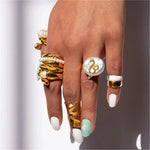 Load image into Gallery viewer, Zodiac Sign Large Pearl Statement Ring

