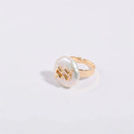 Load image into Gallery viewer, Zodiac Sign Large Pearl Statement Ring
